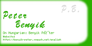 peter benyik business card